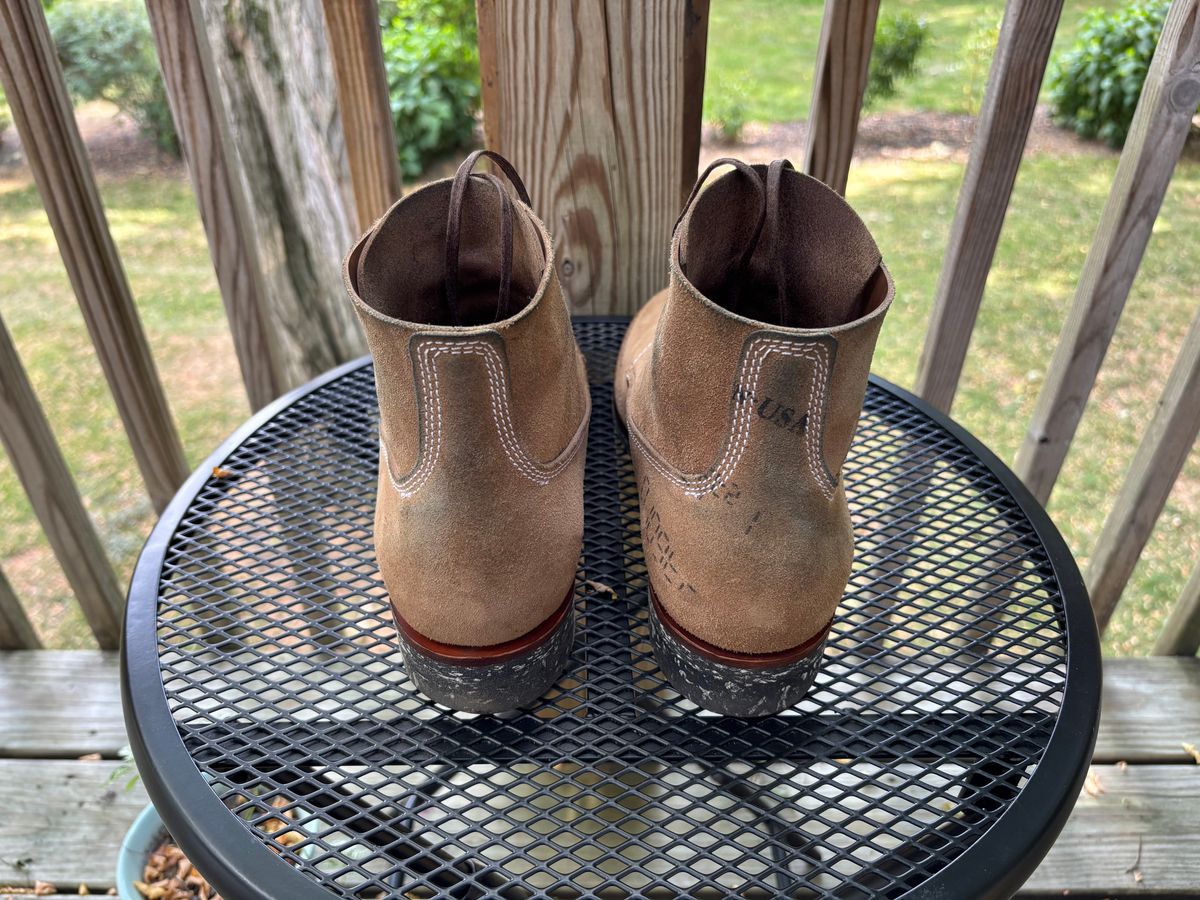 Photo by Asian on August 28, 2025 of the Oldspeed Henry Johnson Trench Boot in Horween Natural Chromexcel Roughout.