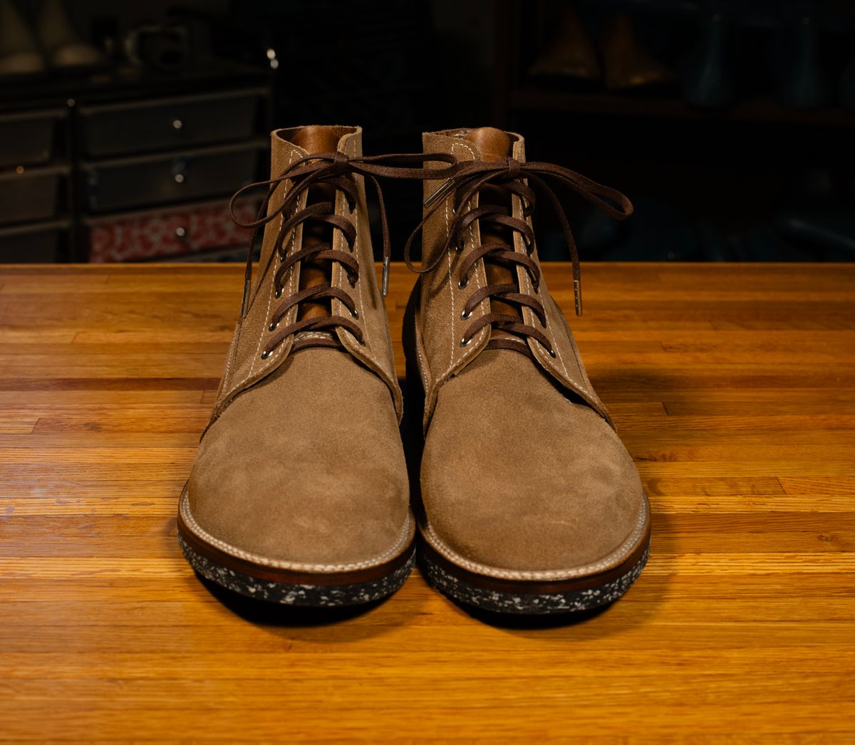 Photo by Asian on May 10, 2025 of the Oldspeed Pershing Boot in Horween Natural Chromexcel Roughout.
