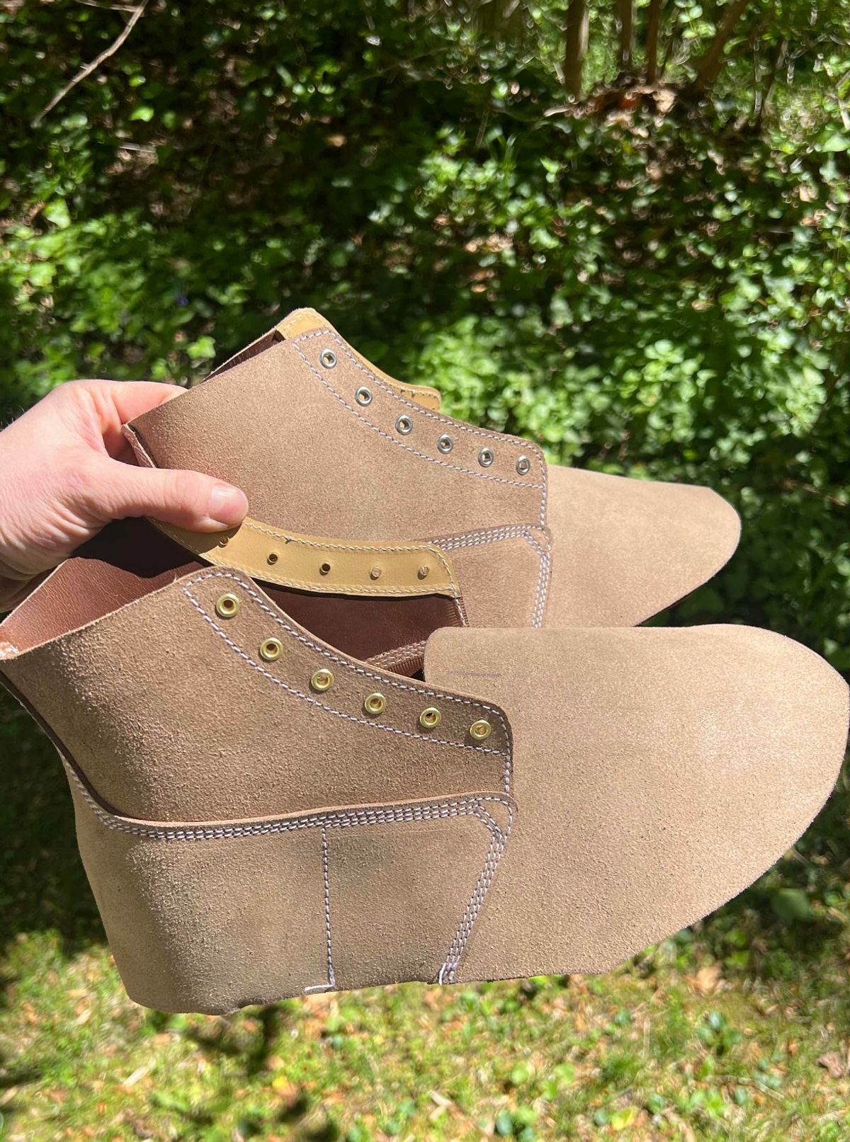 Photo by Asian on April 28, 2025 of the Oldspeed Pershing Boot in Horween Natural Chromexcel Roughout.