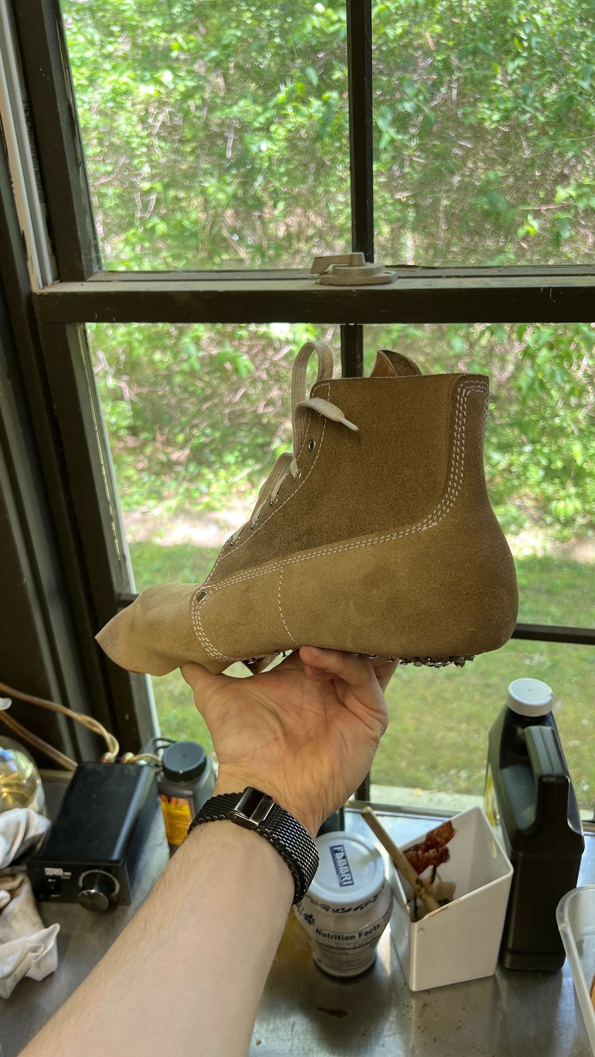 Photo by Asian on May 1, 2025 of the Oldspeed Pershing Boot in Horween Natural Chromexcel Roughout.