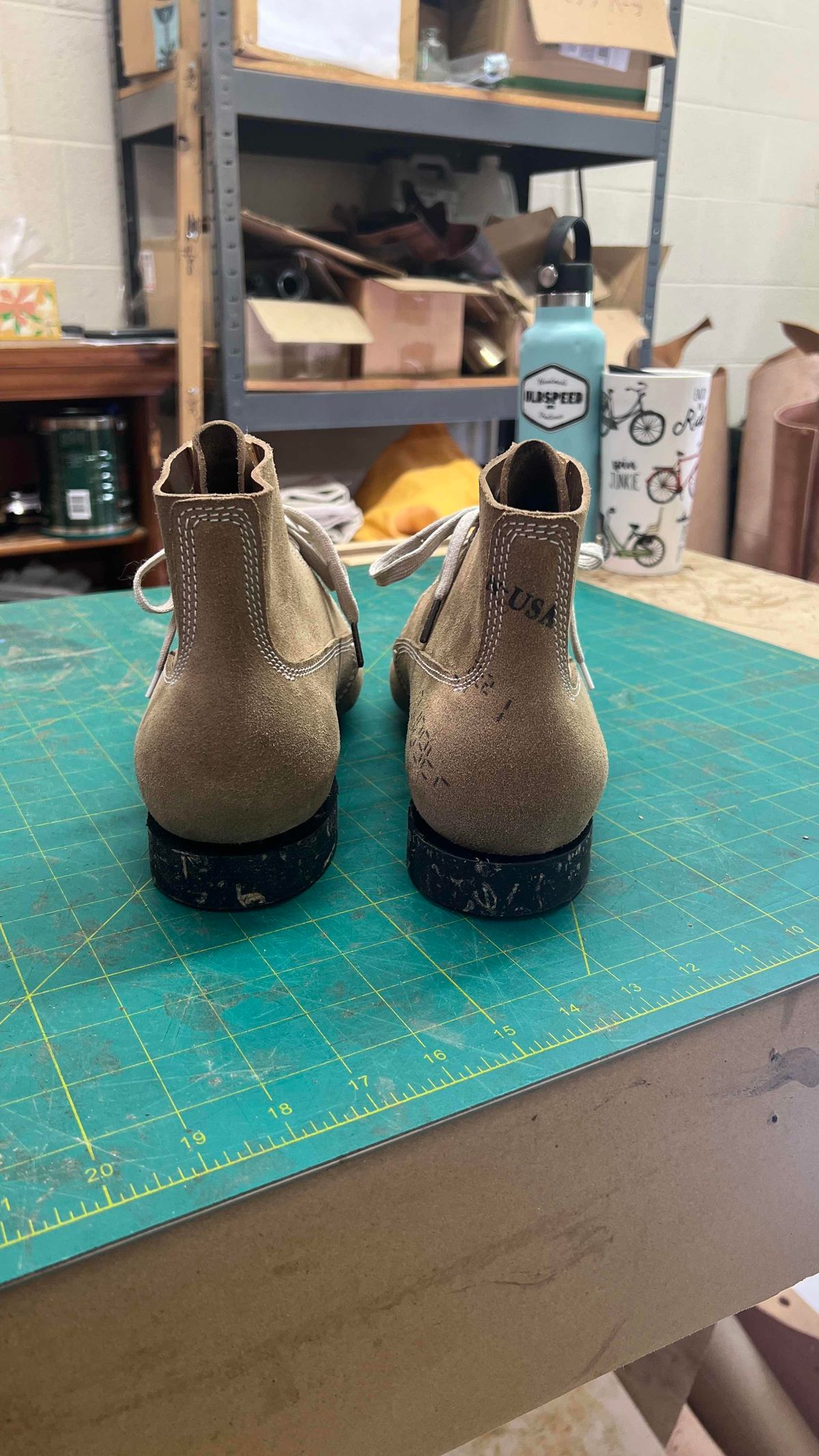 Photo by Asian on May 2, 2025 of the Oldspeed Pershing Boot in Horween Natural Chromexcel Roughout.