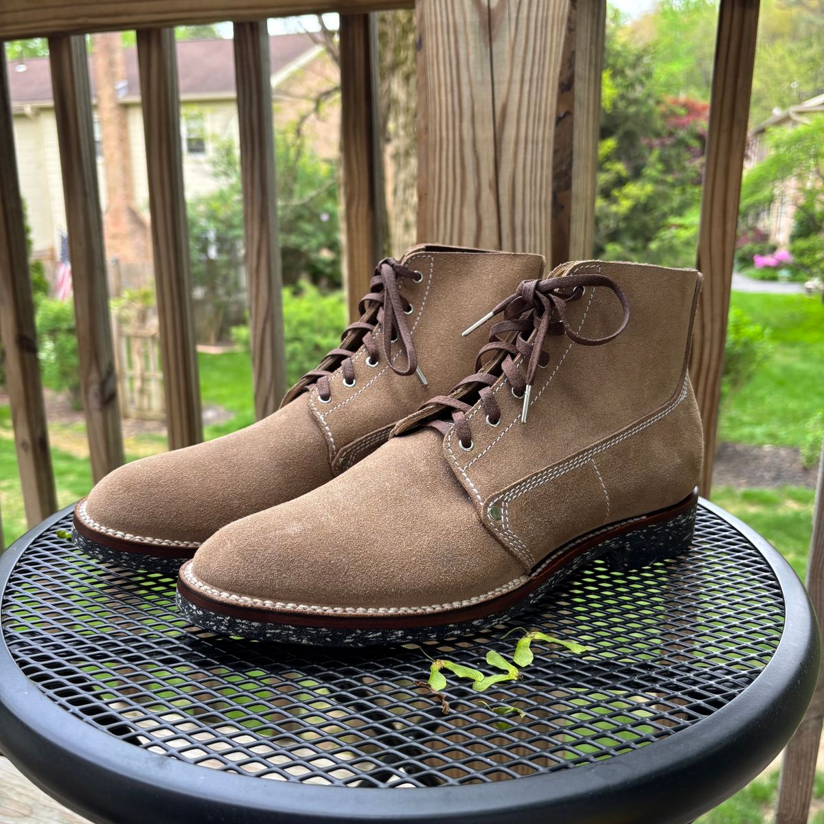 Photo by Asian on May 13, 2025 of the Oldspeed Pershing Boot in Horween Natural Chromexcel Roughout.