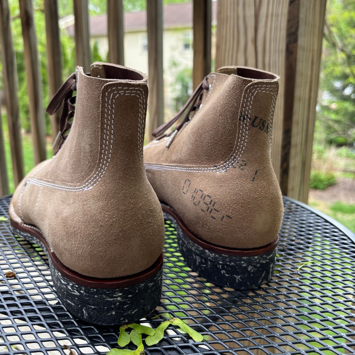 Photo by Asian on May 13, 2025 of the Oldspeed Pershing Boot in Horween Natural Chromexcel Roughout.