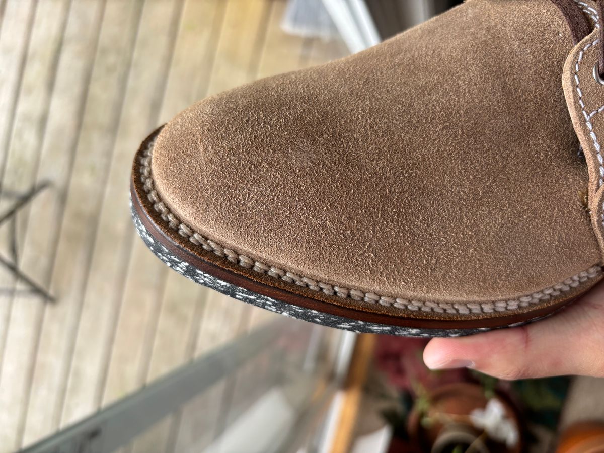 Photo by Asian on May 13, 2025 of the Oldspeed Pershing Boot in Horween Natural Chromexcel Roughout.