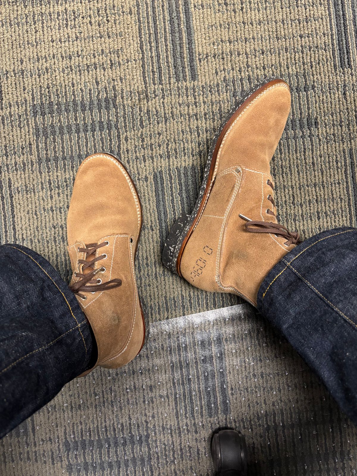 Photo by RawCordedSoul on June 26, 2025 of the Oldspeed Trench Boot in Horween Natural Chromexcel Roughout.