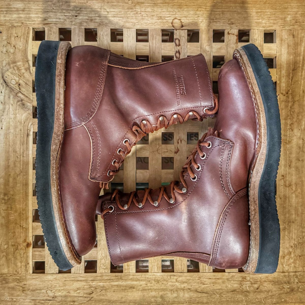 Photo by Vinnie’sBigAdventure on March 2, 2026 of the White's Smokejumper in Seidel Red Dog Oil Tan.