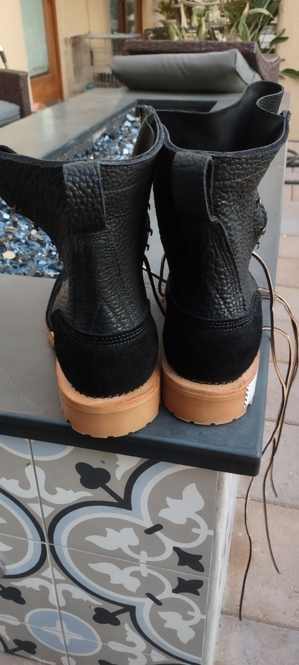 Photo by markt on October 4, 2023 of the JK Boots O.T. in Bison Roughout.