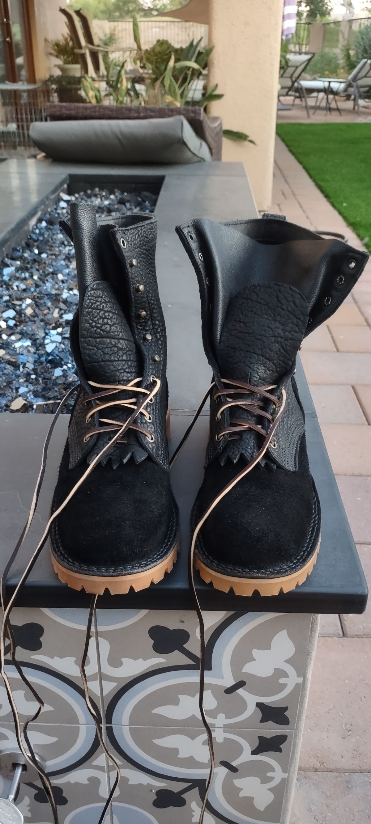 Photo by markt on October 4, 2023 of the JK Boots O.T. in Bison Roughout.