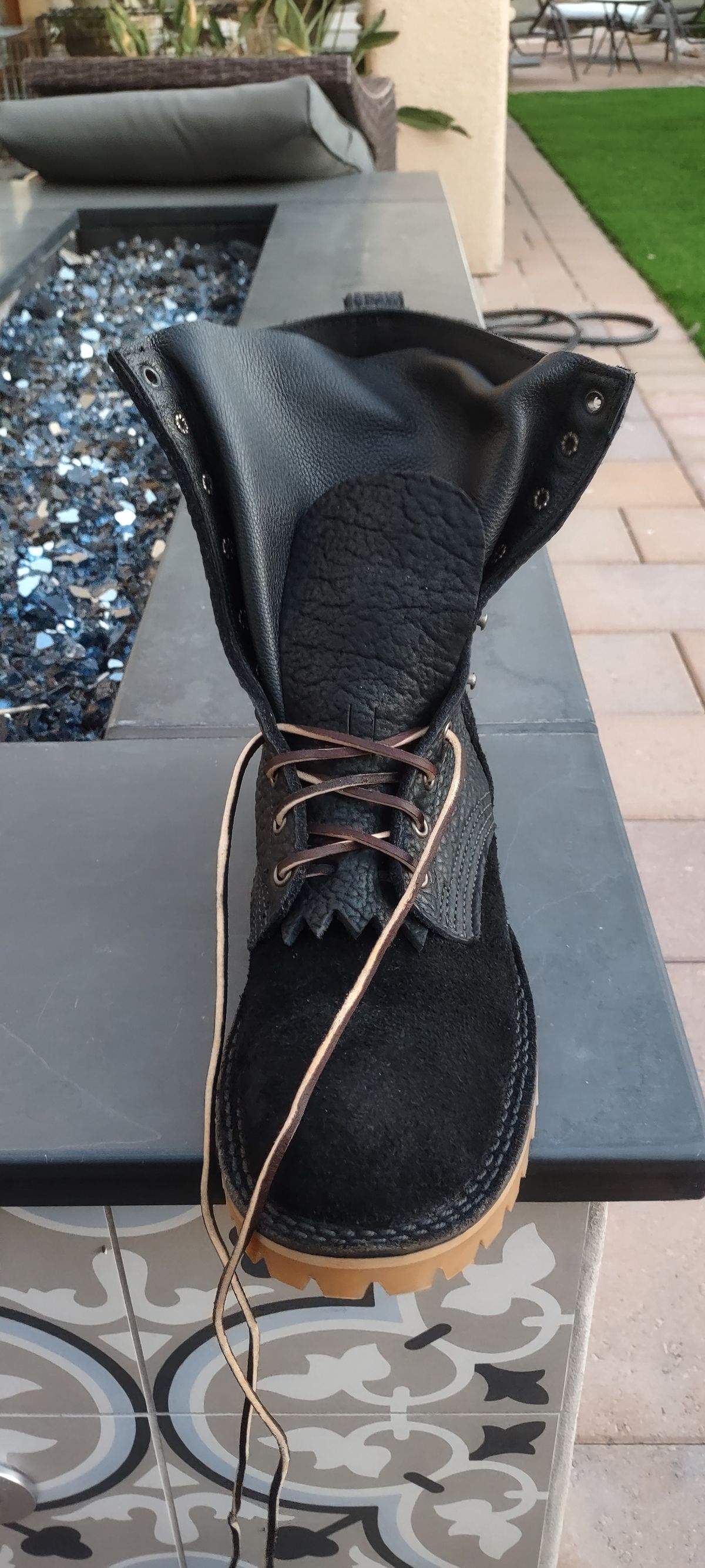 Photo by markt on October 4, 2023 of the JK Boots O.T. in Bison Roughout.