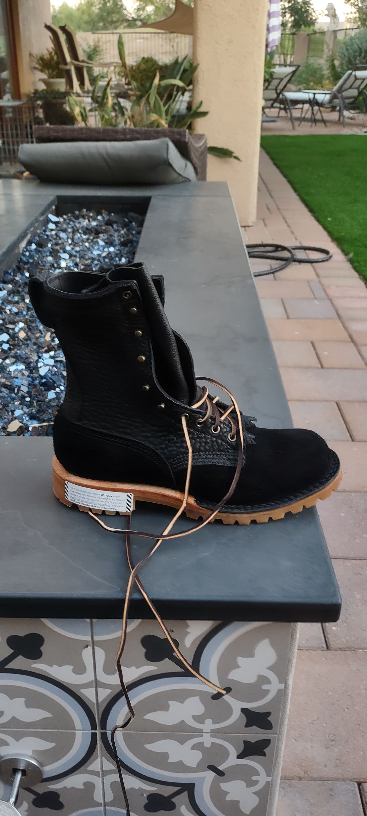 Photo by markt on October 4, 2023 of the JK Boots O.T. in Bison Roughout.