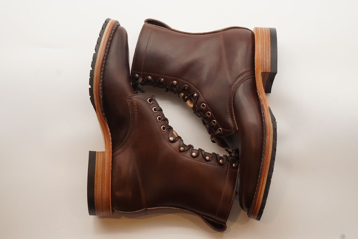 Photo by GuardedGoods on October 2, 2025 of the White's Semi-Dress in Horween Brown Chromexcel Horsehide.