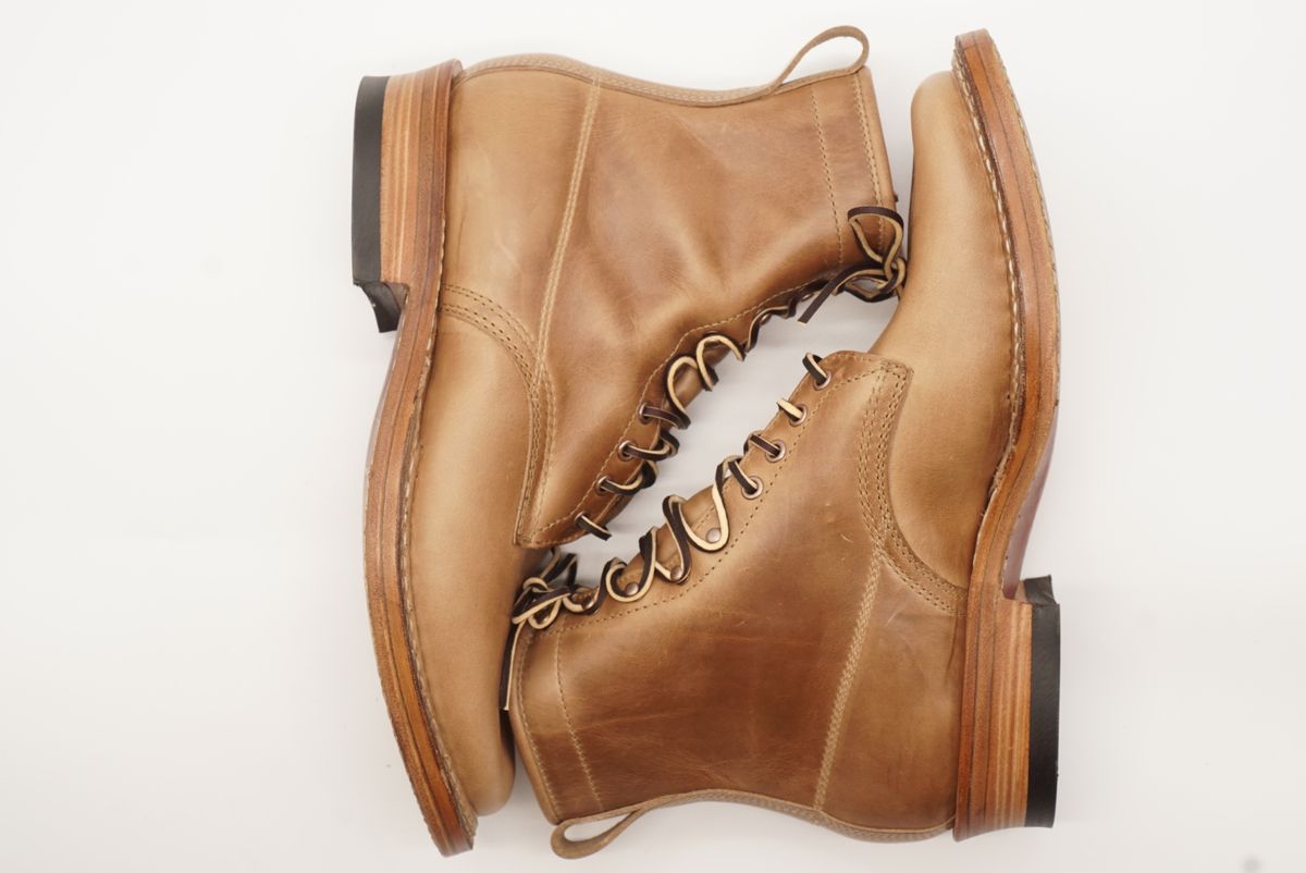 Photo by GuardedGoods on October 1, 2025 of the White's 375 in Horween Natural Chromexcel.