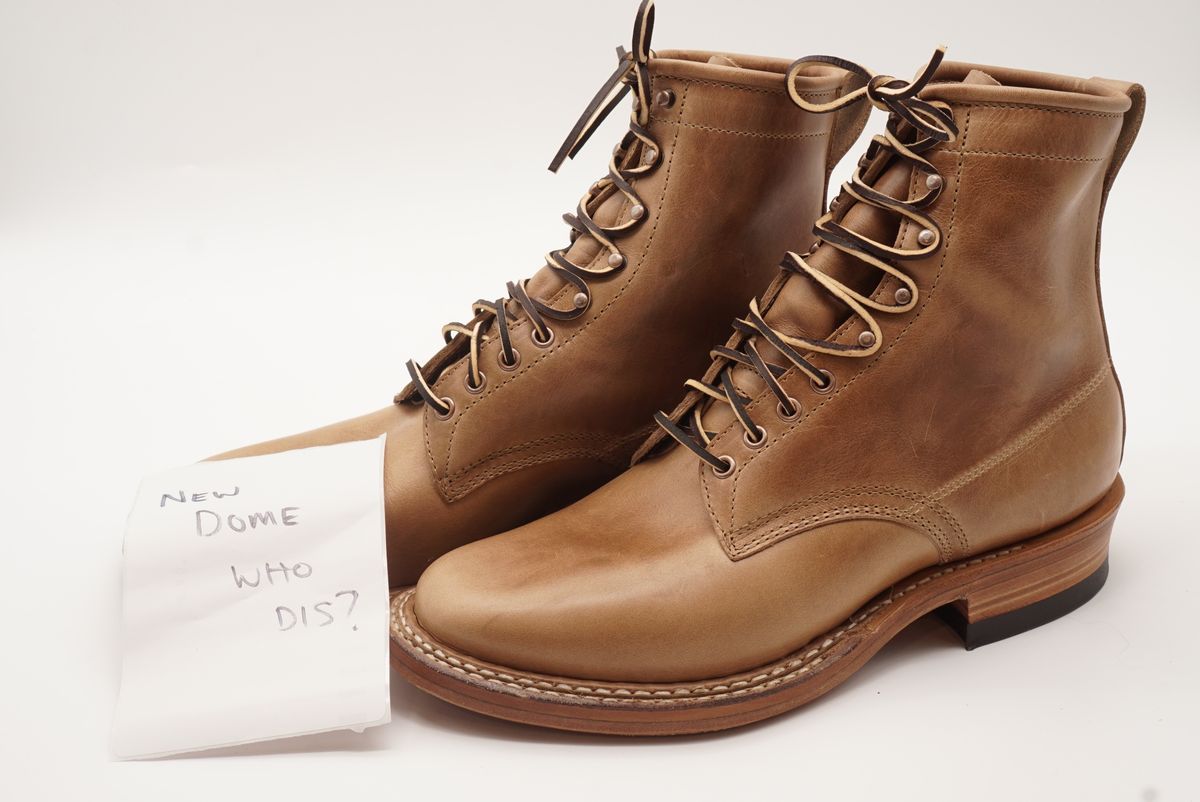 Photo by GuardedGoods on October 1, 2025 of the White's 375 in Horween Natural Chromexcel.