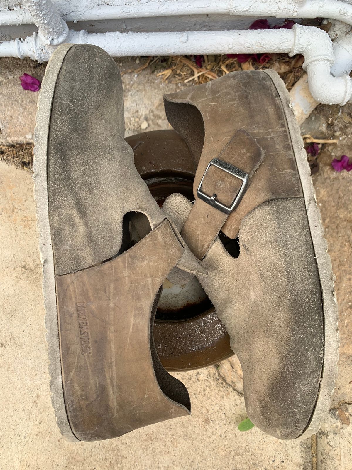 Photo by TheMorrie on April 6, 2023 of the Birkenstock London in Sandcastle Suede.