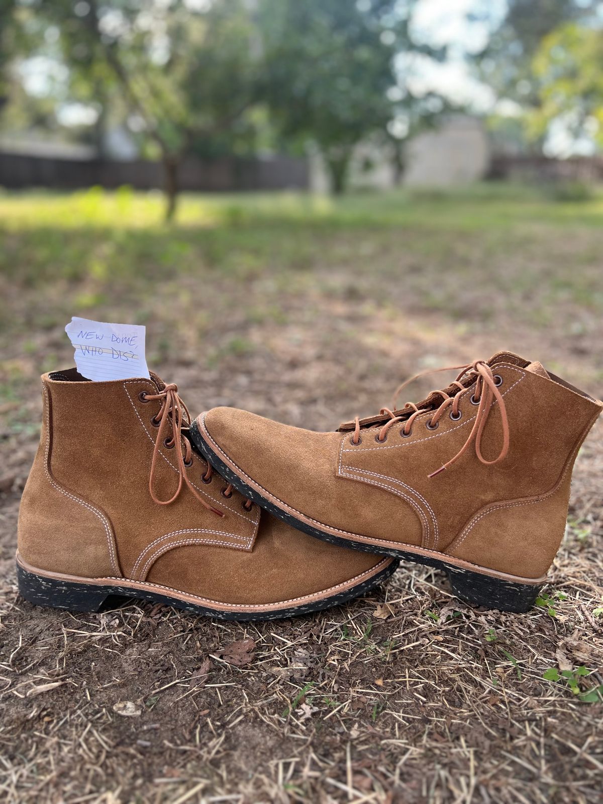 Photo by ermoyce on October 1, 2025 of the Luosjiet M1944 Boondoker in Tan Oiled Nubuck Reverse.