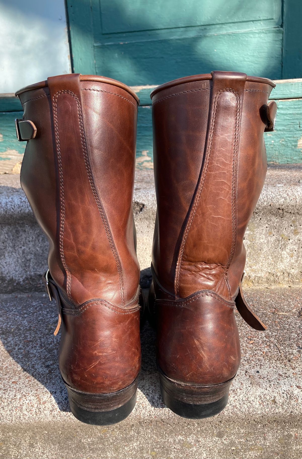 Photo by ermoyce on December 5, 2022 of the Attractions BILTBUCK Engineer Boots in Brown Italian Horsebutt.