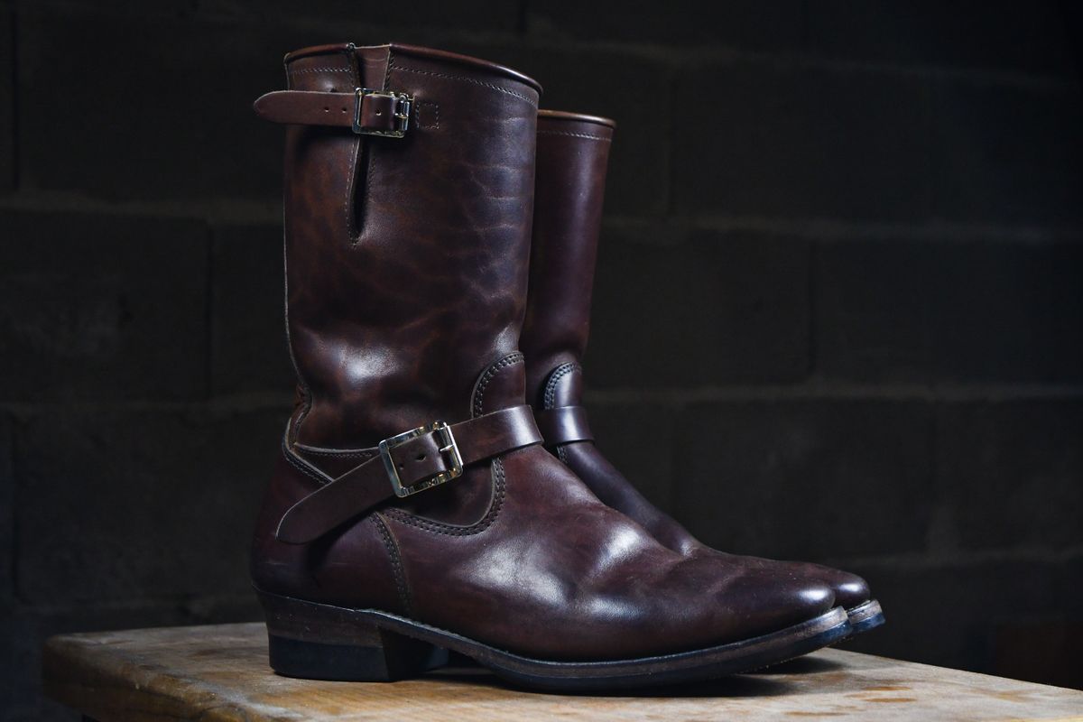 Photo by ermoyce on February 3, 2023 of the Attractions BILTBUCK Engineer Boots in Brown Italian Horsebutt.