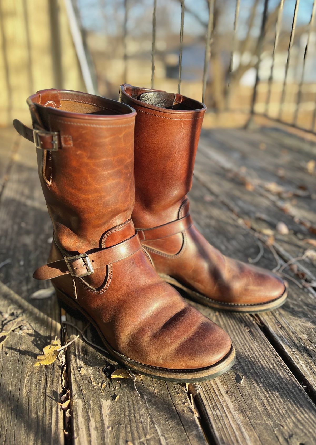 Photo by ermoyce on December 30, 2024 of the Attractions BILTBUCK Engineer Boots in Brown Italian Horsebutt.