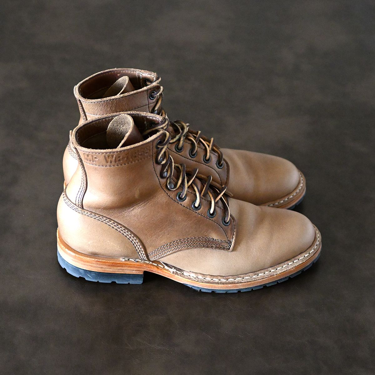 Photo by vasuki_design on November 2, 2023 of the White's MP-Sherman Plain Toe in Horween Natural Chromexcel.