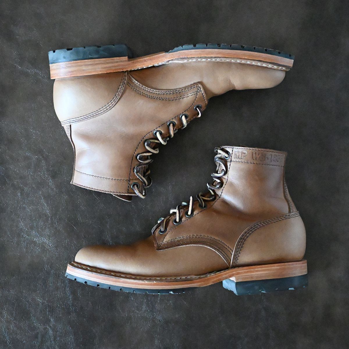 Photo by vasuki_design on December 2, 2023 of the White's MP-Sherman Plain Toe in Horween Natural Chromexcel.