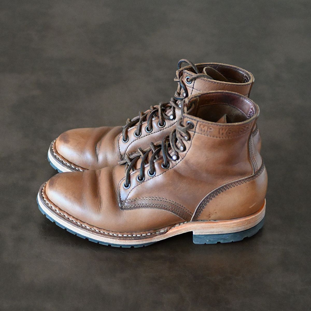 Photo by vasuki_design on February 1, 2024 of the White's MP-Sherman Plain Toe in Horween Natural Chromexcel.