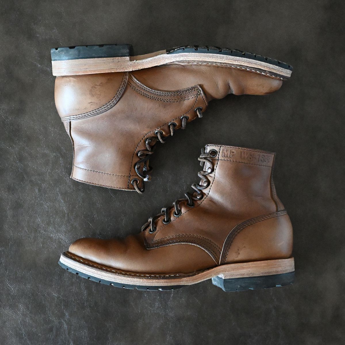 Photo by vasuki_design on February 1, 2024 of the White's MP-Sherman Plain Toe in Horween Natural Chromexcel.