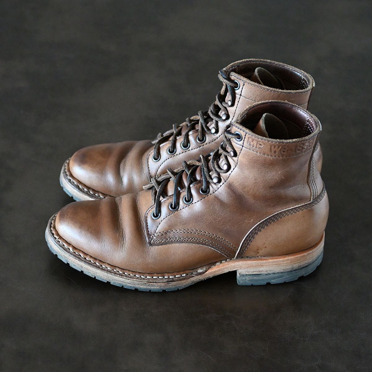 Photo by vasuki_design on March 1, 2024 of the White's MP-Sherman Plain Toe in Horween Natural Chromexcel.