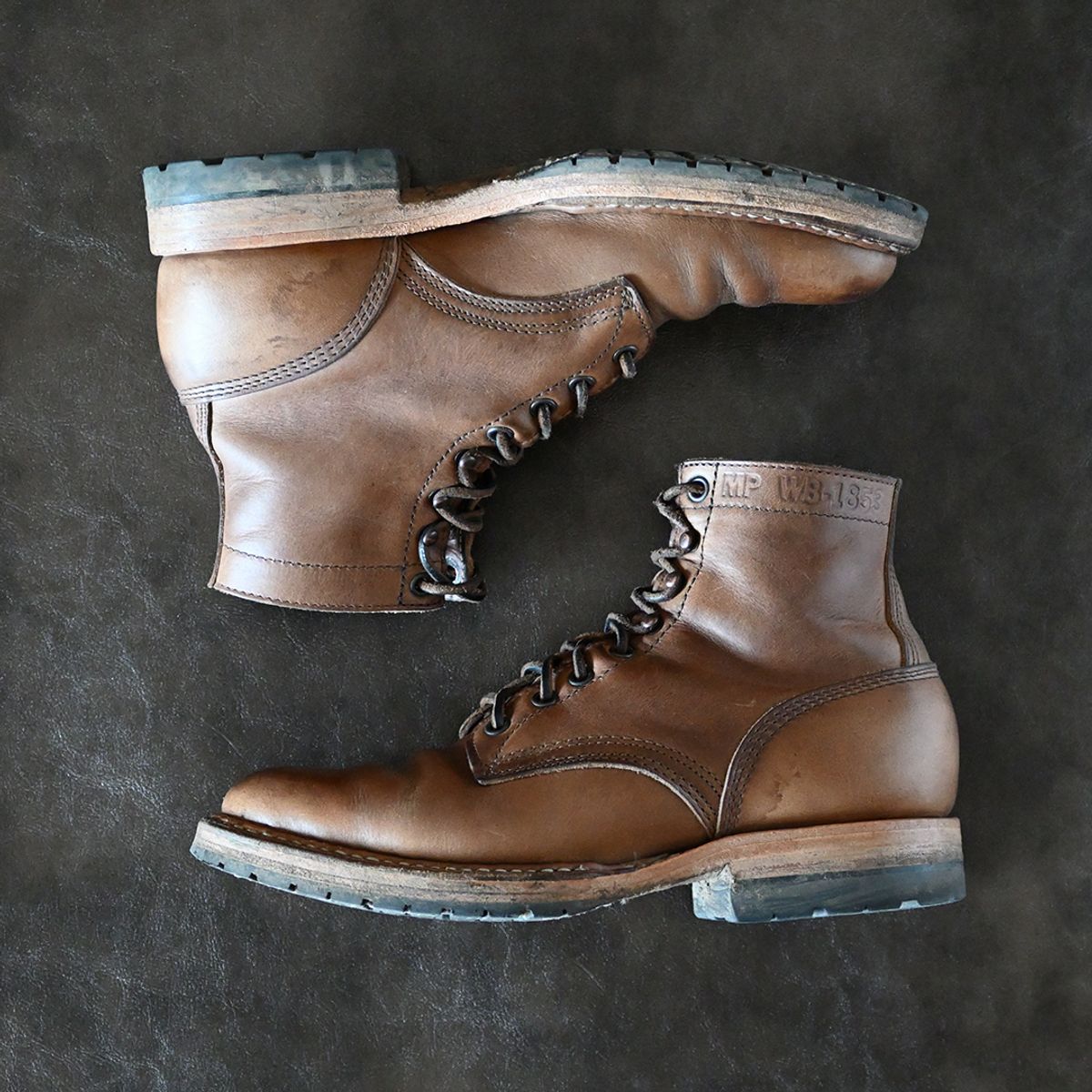 Photo by vasuki_design on March 1, 2024 of the White's MP-Sherman Plain Toe in Horween Natural Chromexcel.