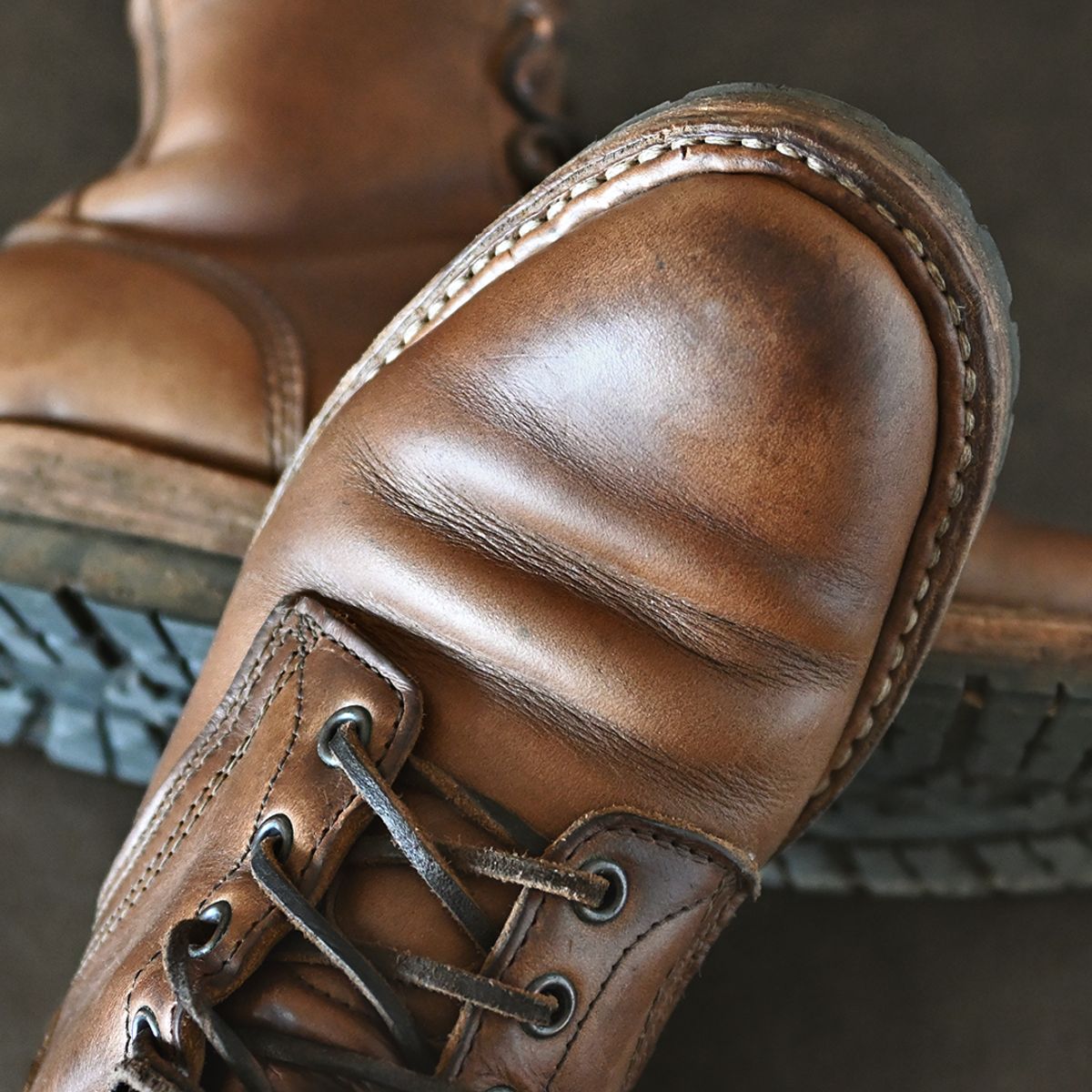 Photo by vasuki_design on March 31, 2024 of the White's MP-Sherman Plain Toe in Horween Natural Chromexcel.