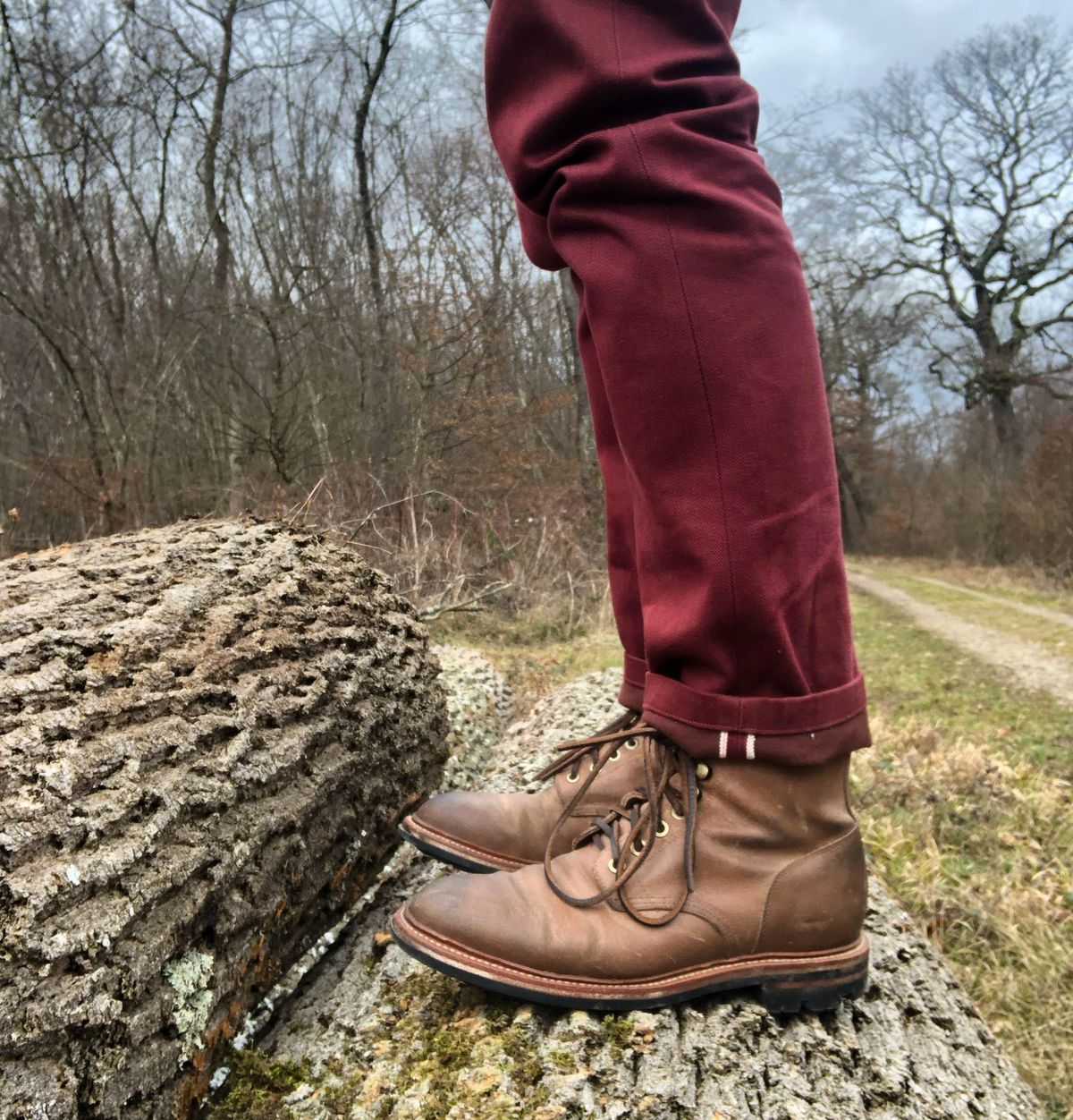 Photo by vasuki_design on February 3, 2023 of the Grant Stone Diesel Boot in C.F. Stead Natural Waxy Commander Suede.