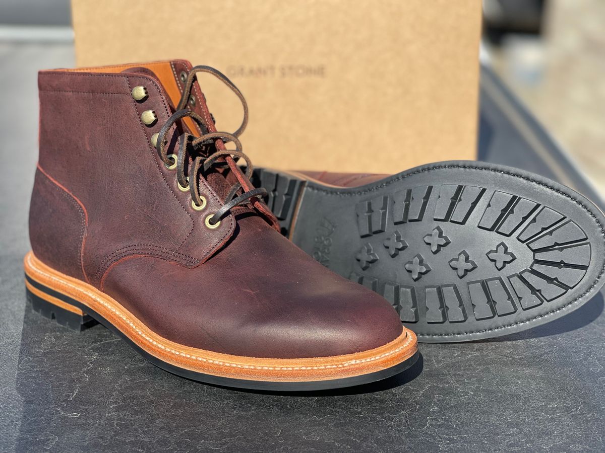 Photo by nasnurse on September 19, 2022 of the Grant Stone Diesel Boot in C.F. Stead Dark Burgundy Classic Kudu.