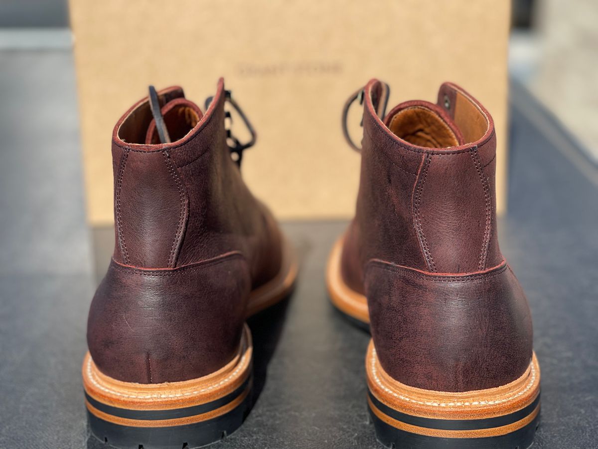 Photo by nasnurse on September 19, 2022 of the Grant Stone Diesel Boot in C.F. Stead Dark Burgundy Classic Kudu.