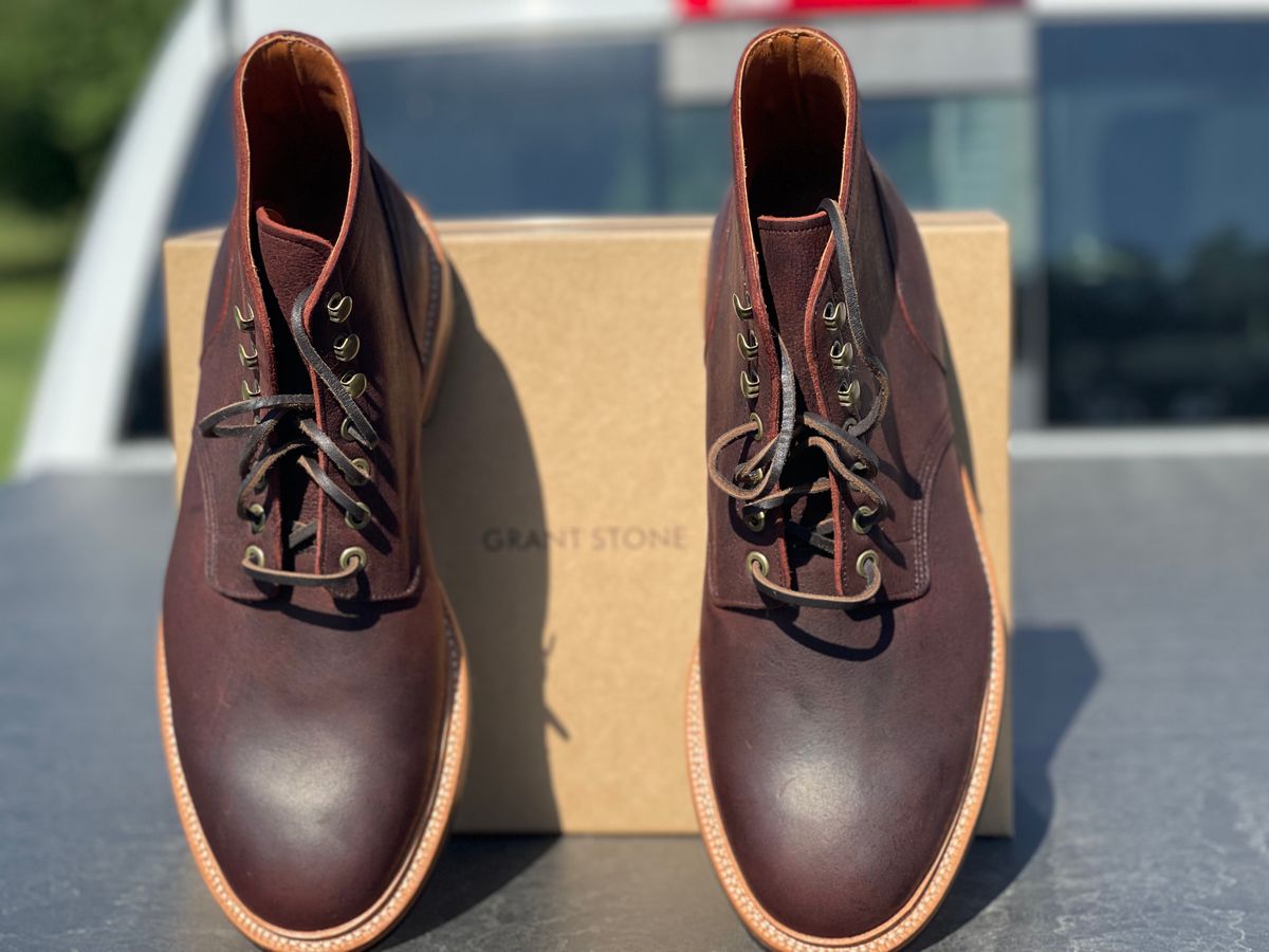 Photo by nasnurse on September 19, 2022 of the Grant Stone Diesel Boot in C.F. Stead Dark Burgundy Classic Kudu.