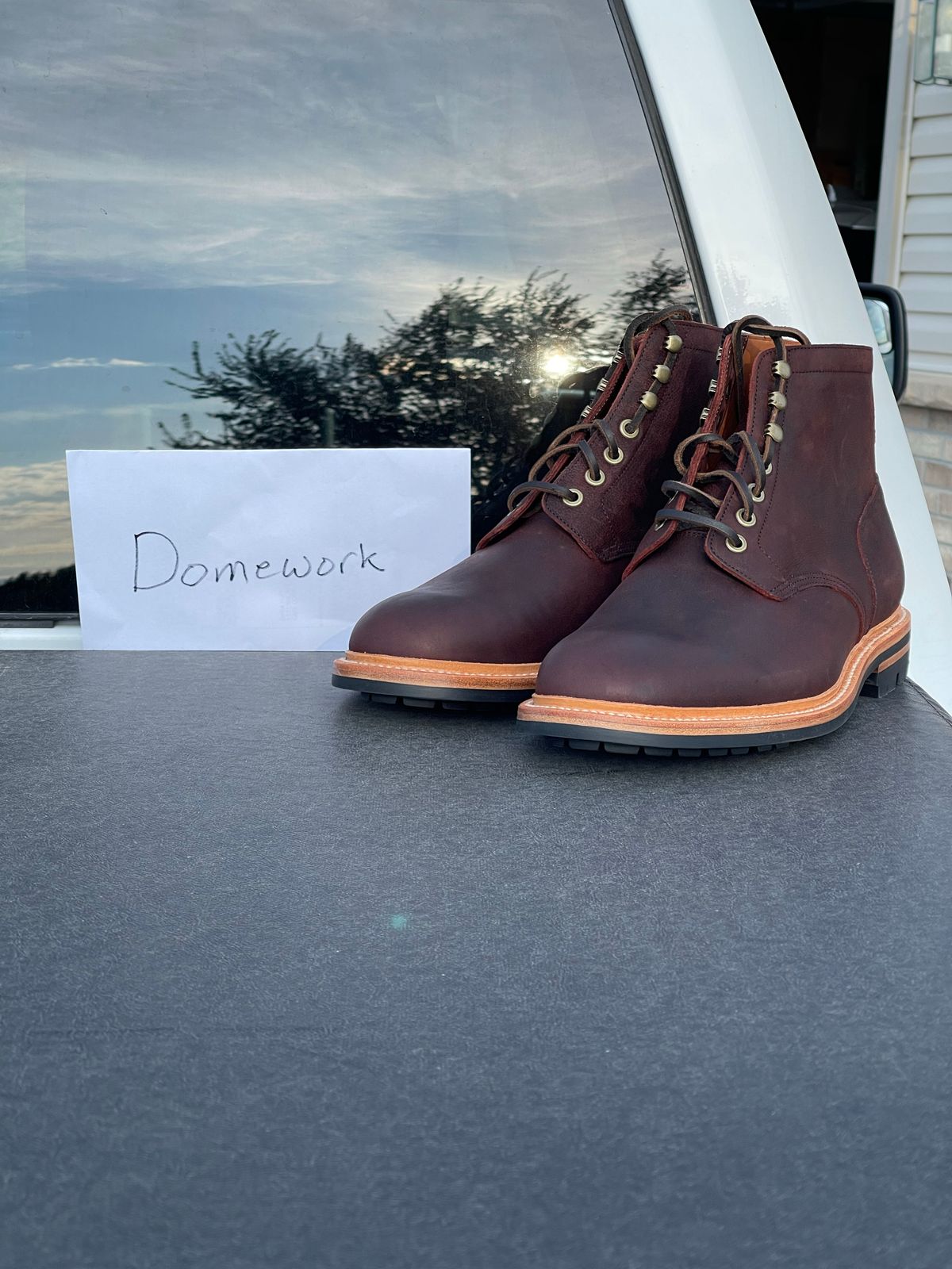 Photo by nasnurse on October 3, 2022 of the Grant Stone Diesel Boot in C.F. Stead Dark Burgundy Classic Kudu.