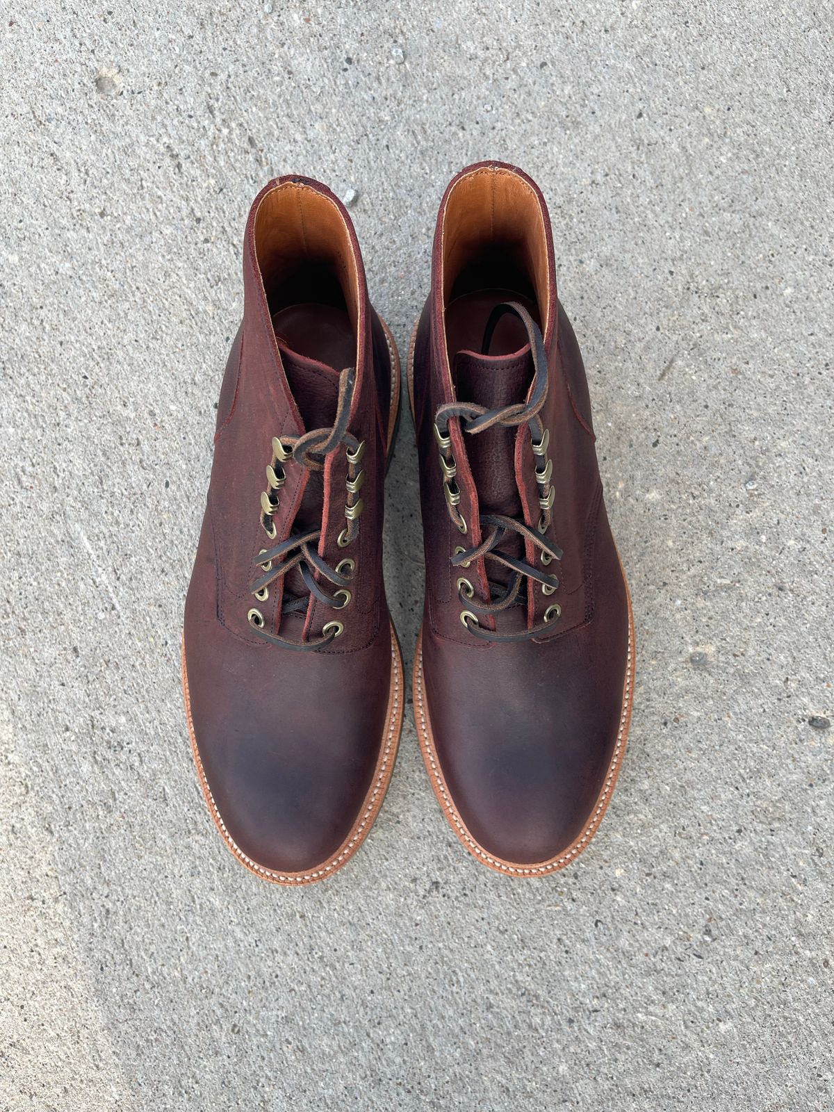 Photo by nasnurse on October 3, 2022 of the Grant Stone Diesel Boot in C.F. Stead Dark Burgundy Classic Kudu.