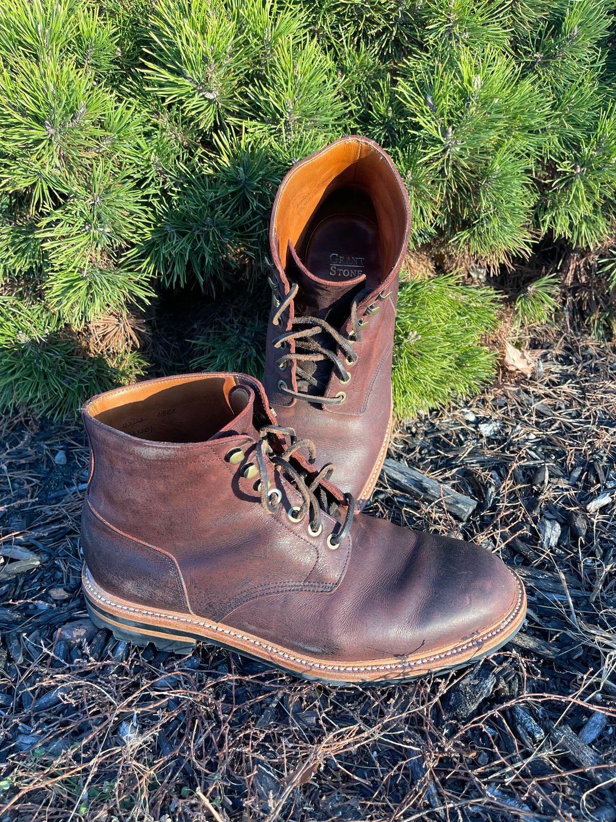 Photo by nasnurse on November 1, 2022 of the Grant Stone Diesel Boot in C.F. Stead Dark Burgundy Classic Kudu.