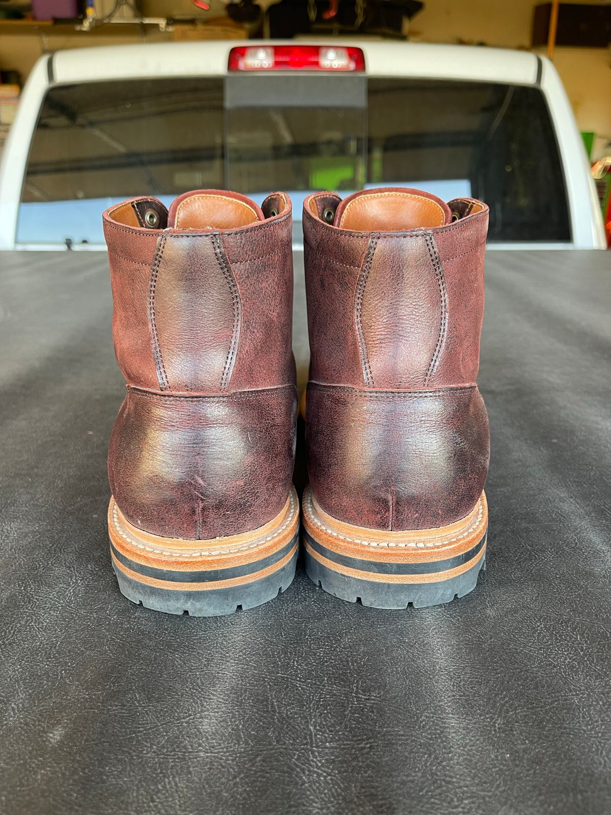 Photo by nasnurse on November 1, 2022 of the Grant Stone Diesel Boot in C.F. Stead Dark Burgundy Classic Kudu.