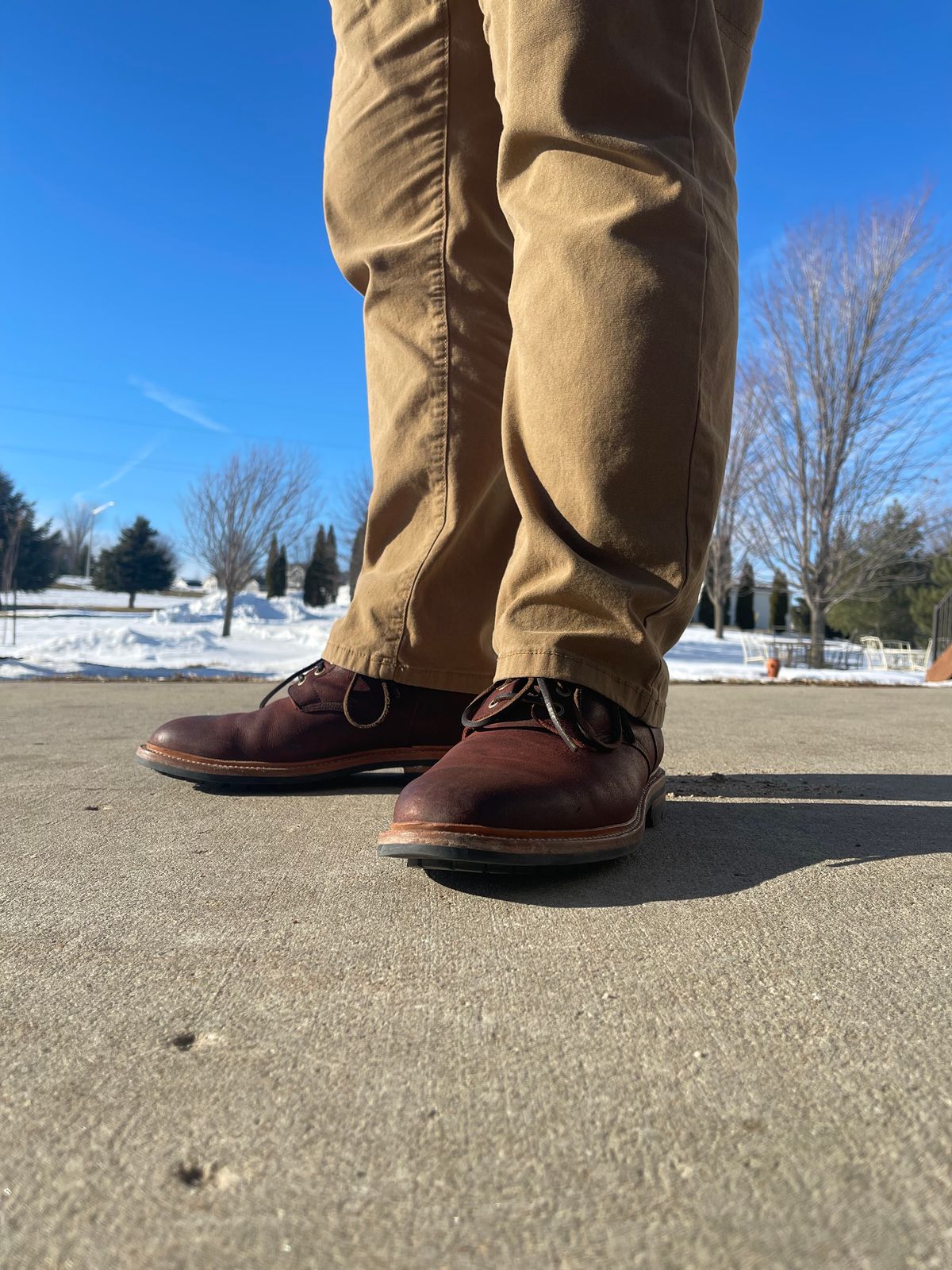 Photo by nasnurse on January 1, 2023 of the Grant Stone Diesel Boot in C.F. Stead Dark Burgundy Classic Kudu.