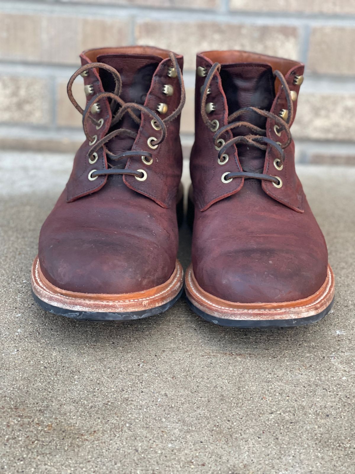 Photo by nasnurse on January 1, 2023 of the Grant Stone Diesel Boot in C.F. Stead Dark Burgundy Classic Kudu.