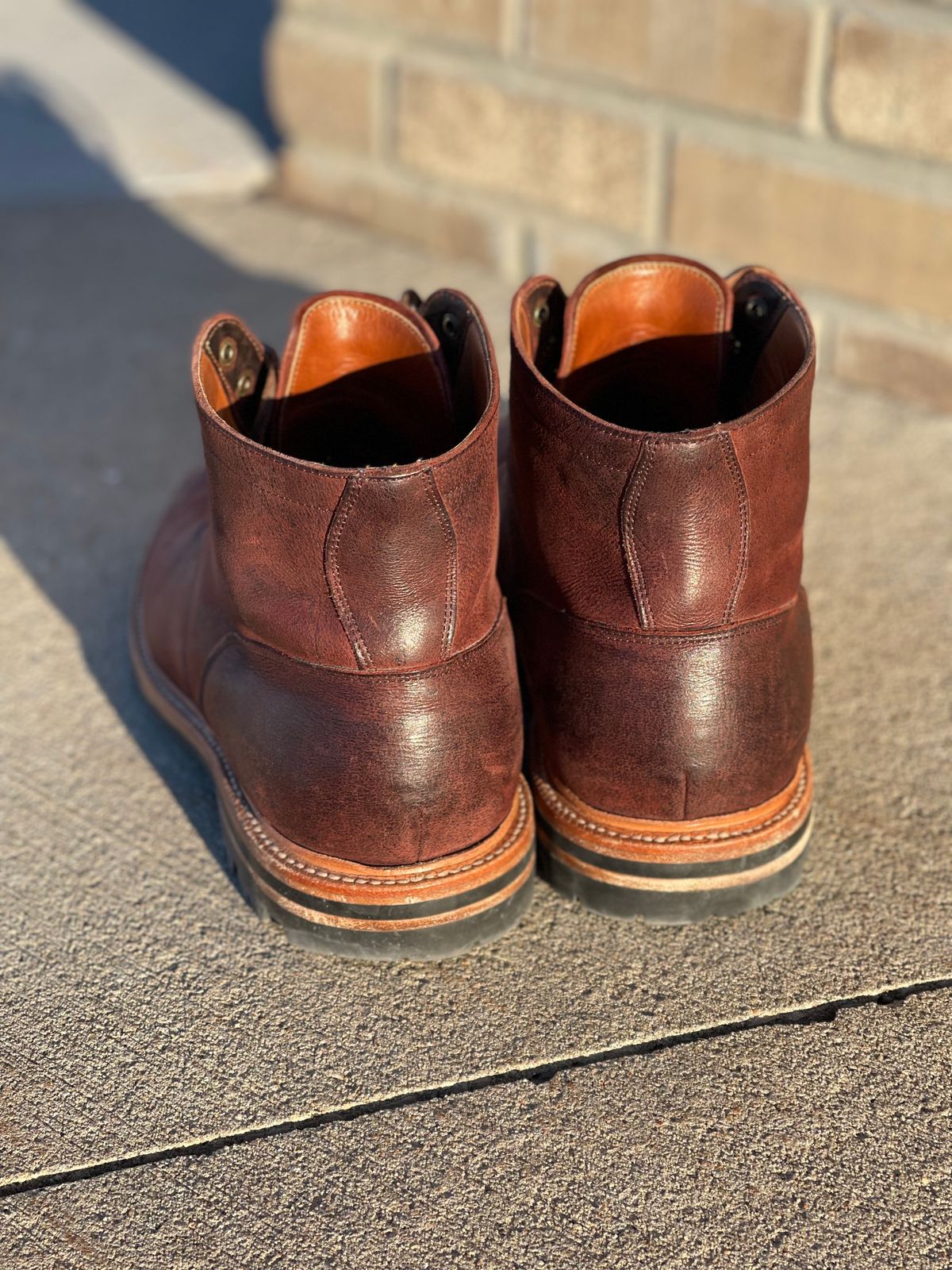 Photo by nasnurse on February 2, 2023 of the Grant Stone Diesel Boot in C.F. Stead Dark Burgundy Classic Kudu.