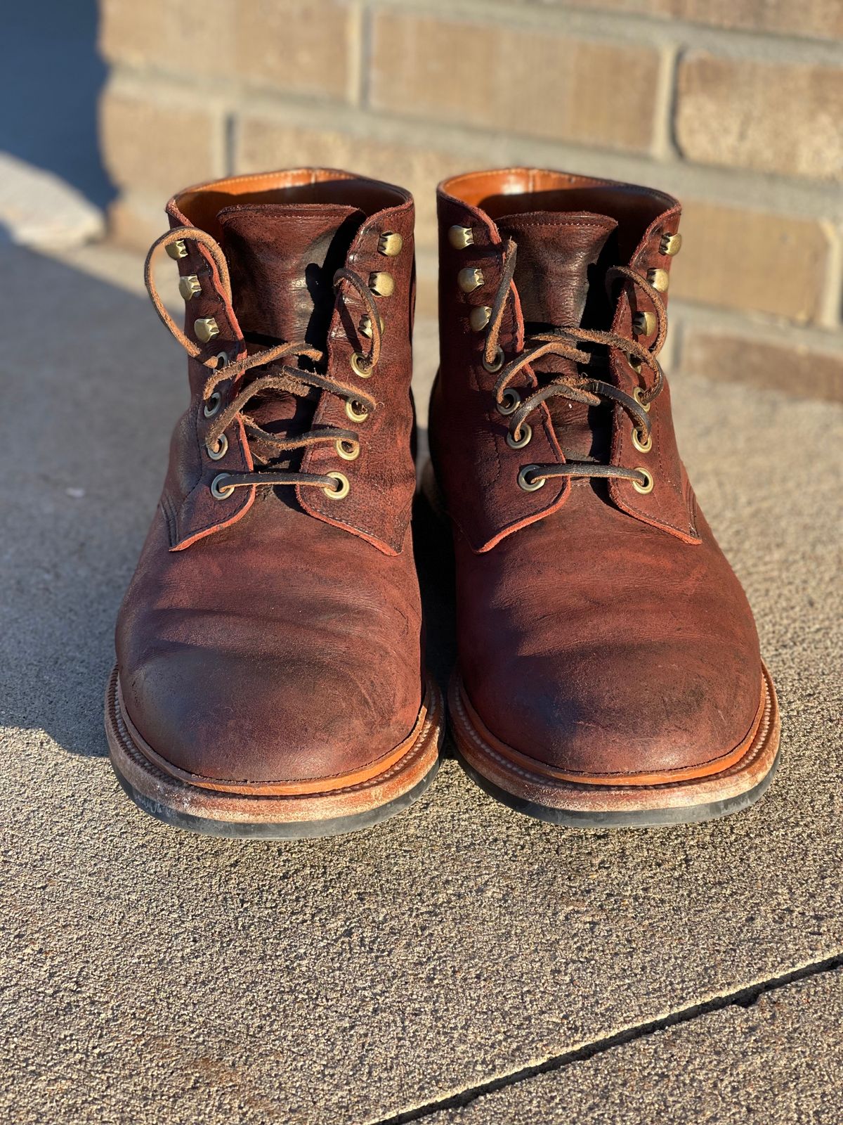 Photo by nasnurse on February 2, 2023 of the Grant Stone Diesel Boot in C.F. Stead Dark Burgundy Classic Kudu.