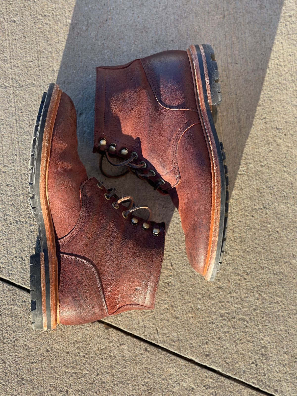 Photo by nasnurse on February 2, 2023 of the Grant Stone Diesel Boot in C.F. Stead Dark Burgundy Classic Kudu.