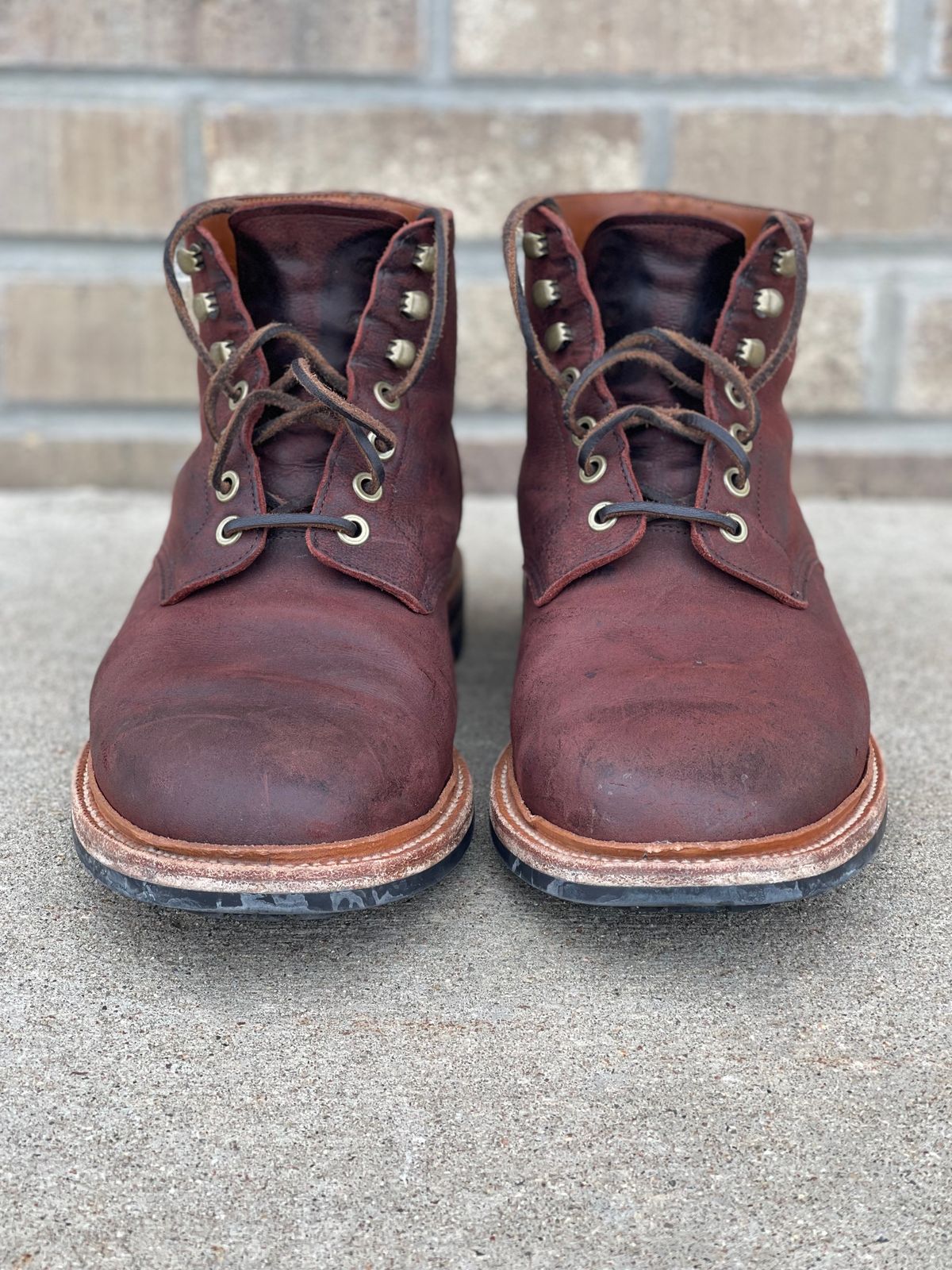 Photo by nasnurse on March 1, 2023 of the Grant Stone Diesel Boot in C.F. Stead Dark Burgundy Classic Kudu.