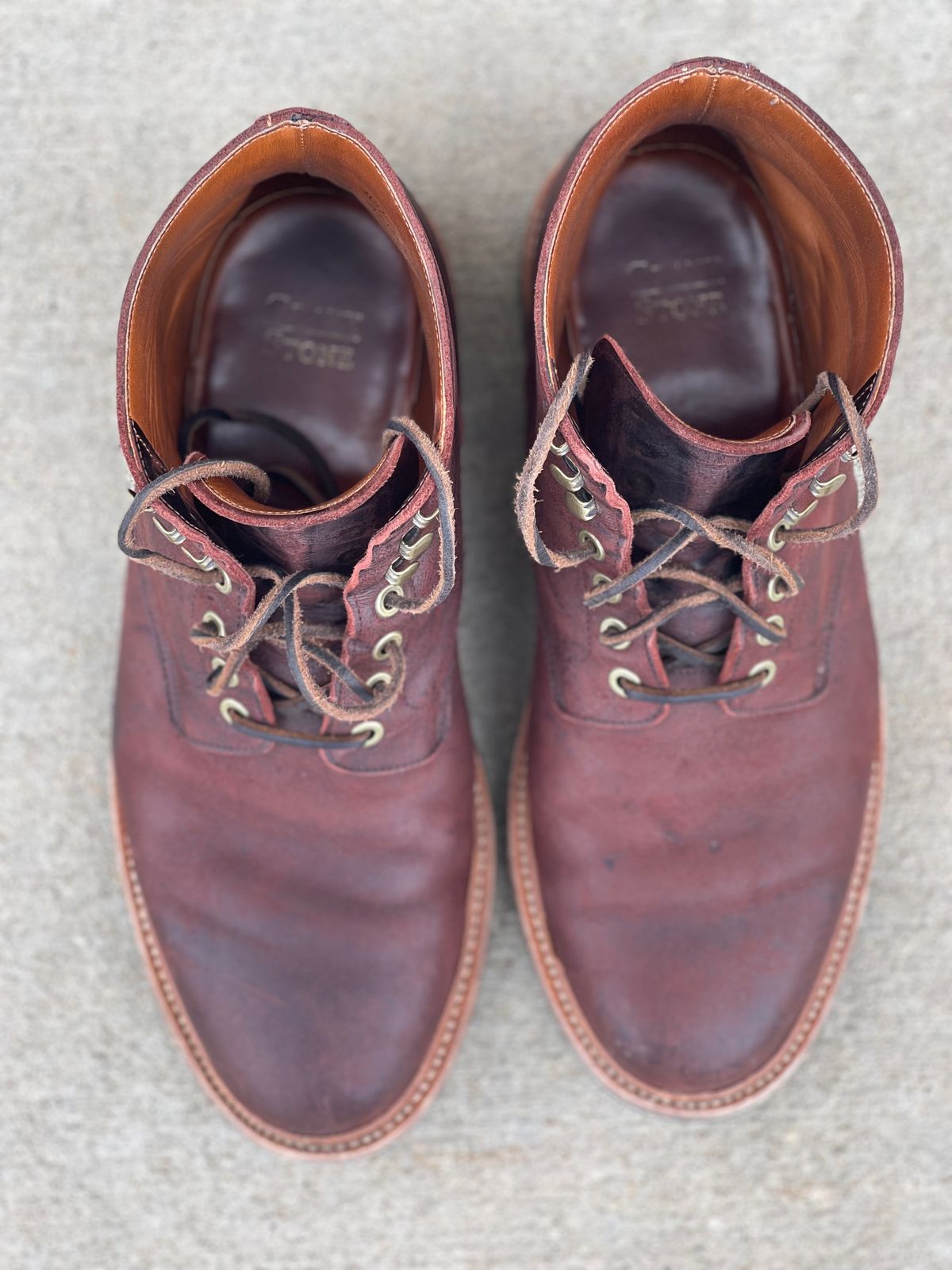 Photo by nasnurse on March 1, 2023 of the Grant Stone Diesel Boot in C.F. Stead Dark Burgundy Classic Kudu.