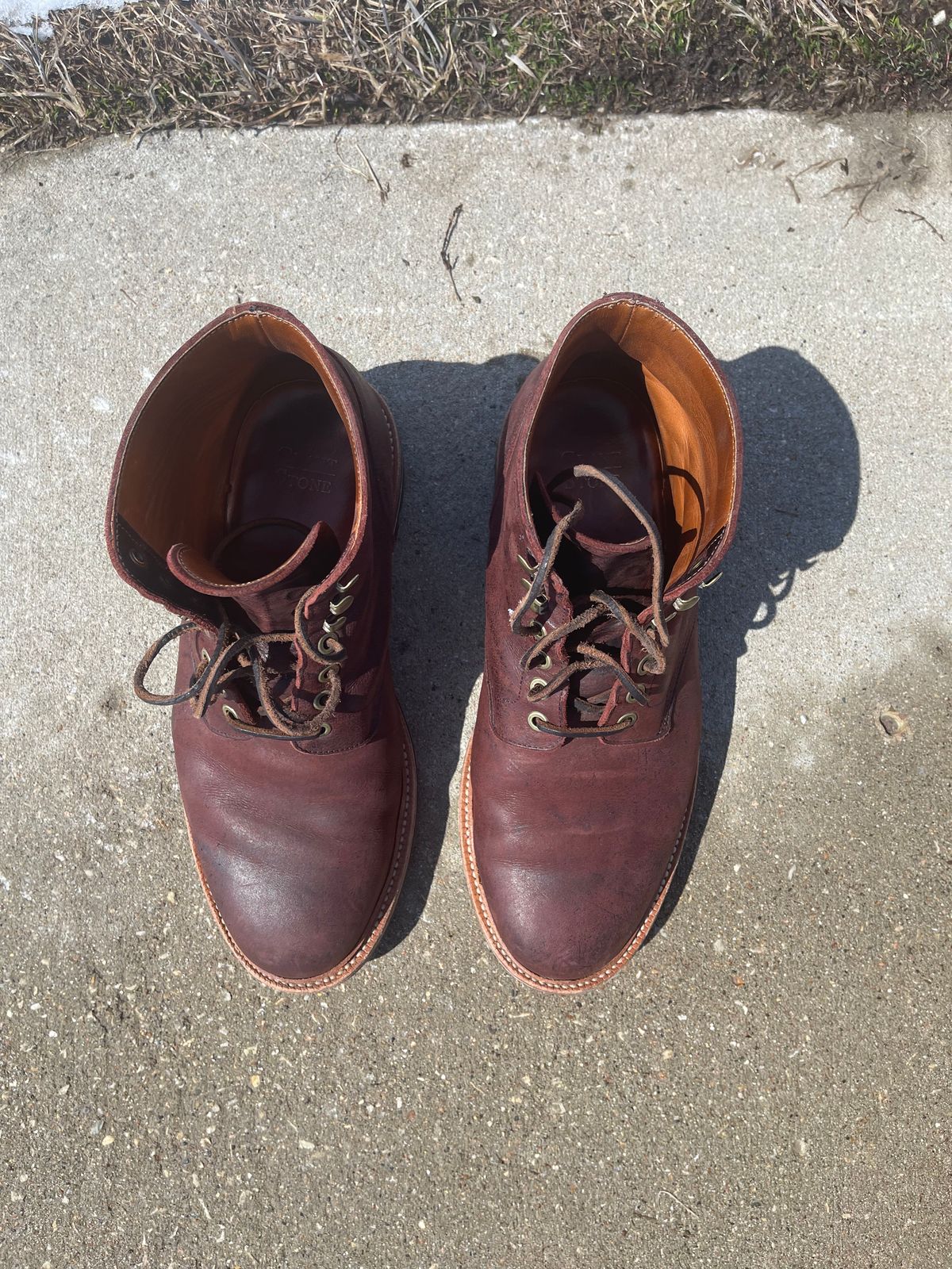 Photo by nasnurse on April 1, 2023 of the Grant Stone Diesel Boot in C.F. Stead Dark Burgundy Classic Kudu.