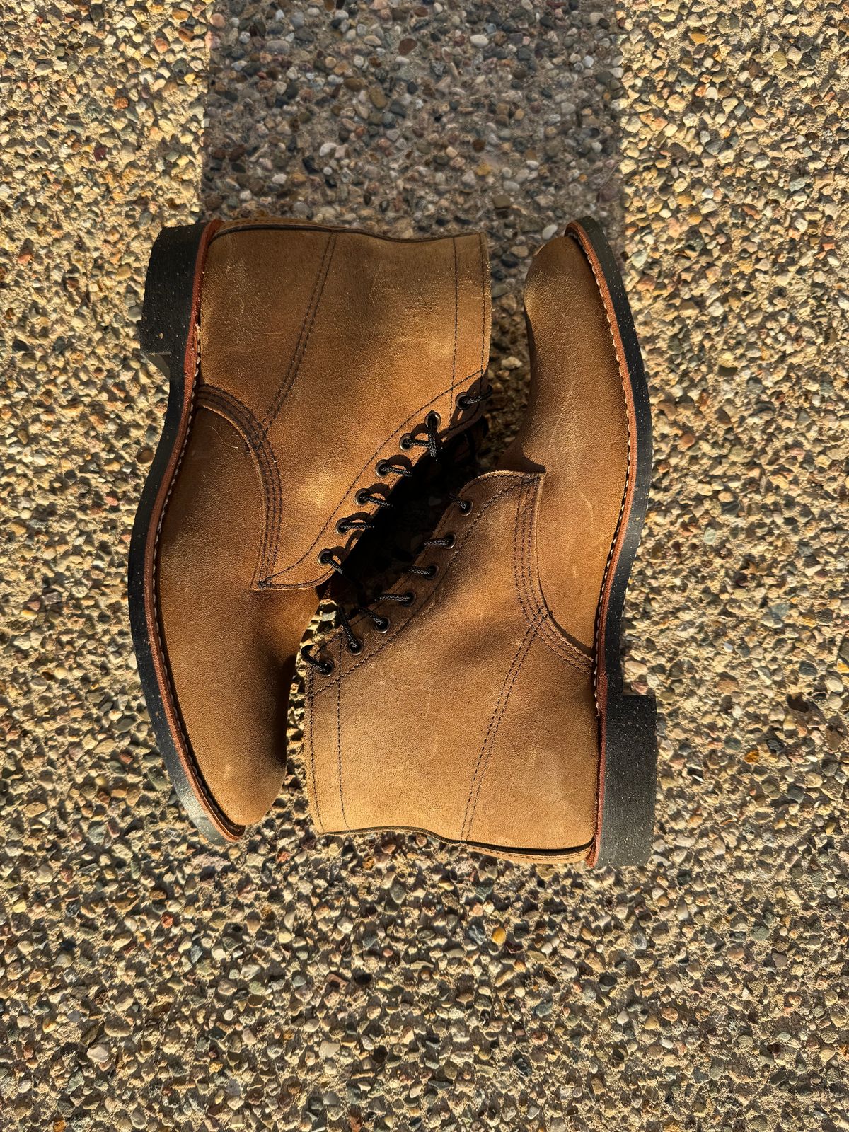 Photo by nasnurse on October 2, 2024 of the Red Wing 8062 in S.B. Foot Olive Mohave Roughout.
