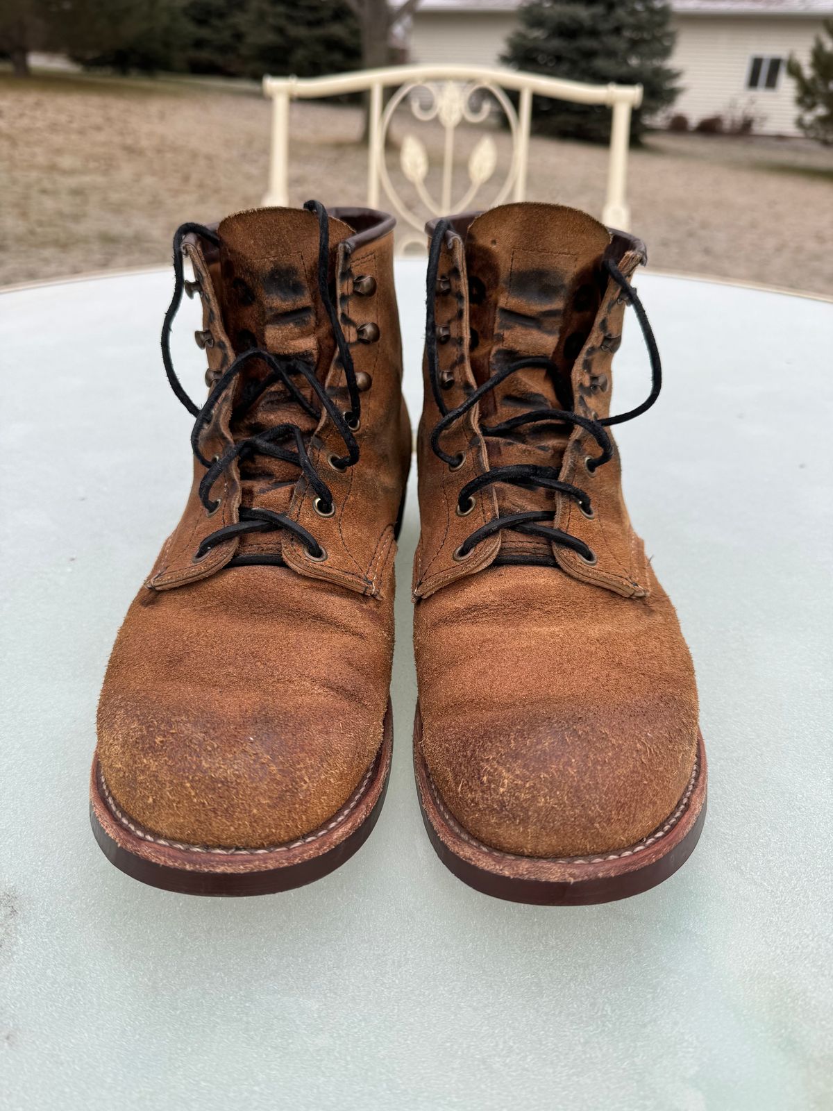 Photo by nasnurse on January 1, 2024 of the Red Wing Blacksmith in S.B. Foot Hawthorne Muleskinner.