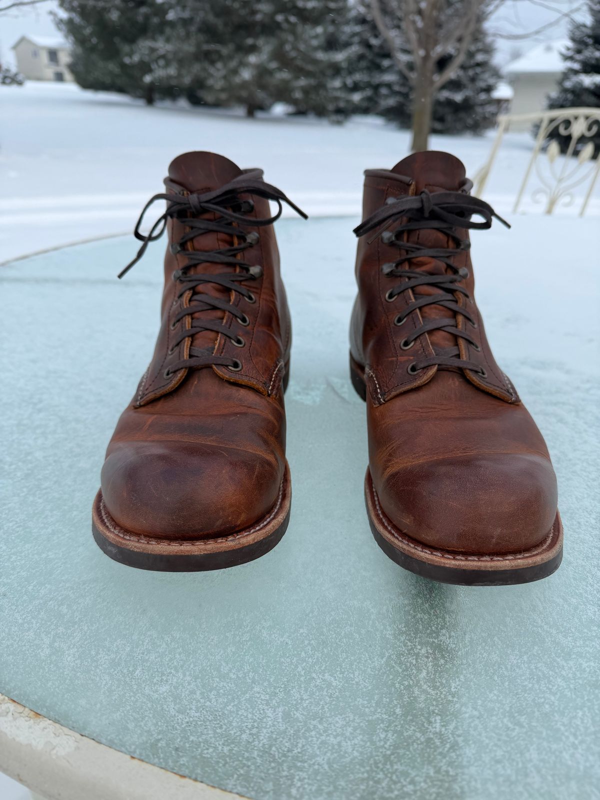Photo by nasnurse on December 2, 2025 of the Red Wing Blacksmith in S.B. Foot Copper Rough and Tough.