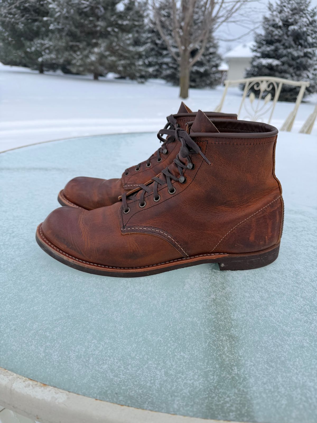 Photo by nasnurse on December 2, 2025 of the Red Wing Blacksmith in S.B. Foot Copper Rough and Tough.