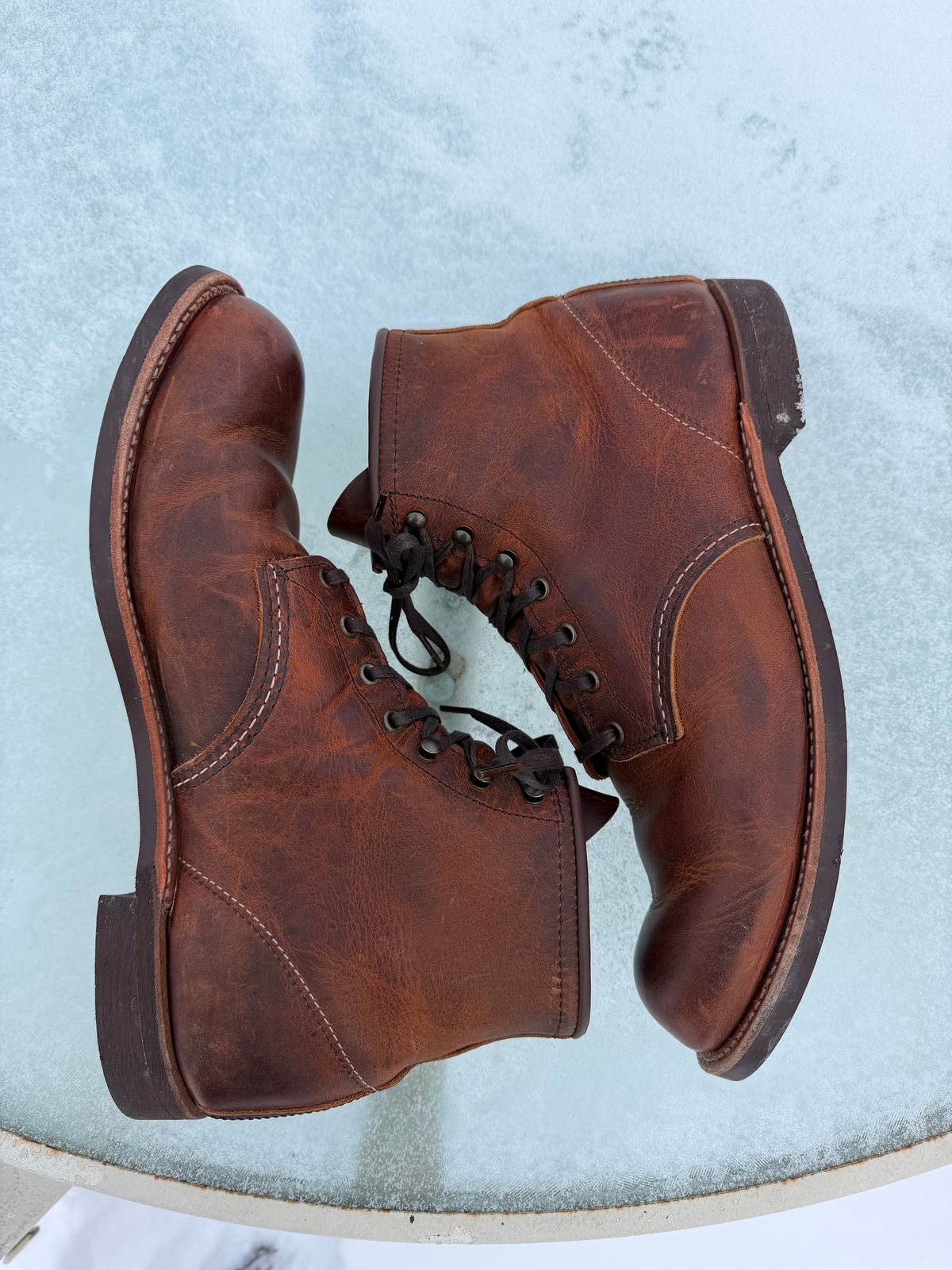 Photo by nasnurse on December 2, 2025 of the Red Wing Blacksmith in S.B. Foot Copper Rough and Tough.